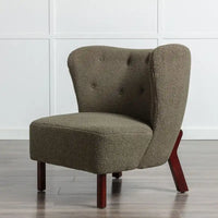 Fauteuil d'appoint, Fauteuil sans accoudoirs rembourré en peau d'agneau Sherpa, Fauteuil simple avec pieds en bois, Fauteuil de lecture moderne pour salon