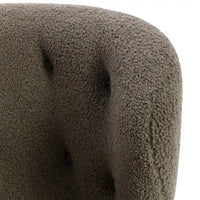 Fauteuil d'appoint, Fauteuil sans accoudoirs rembourré en peau d'agneau Sherpa, Fauteuil simple avec pieds en bois, Fauteuil de lecture moderne pour salon