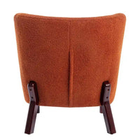 Fauteuil d'appoint, Fauteuil sans accoudoirs rembourré en peau d'agneau Sherpa, Fauteuil simple avec pieds en bois, Fauteuil de lecture moderne pour salon