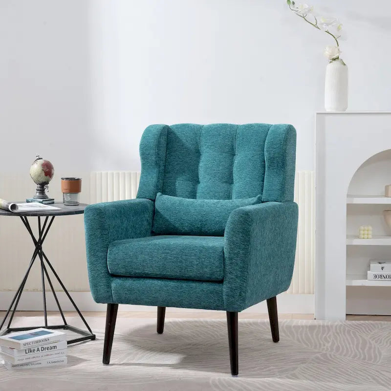Fauteuil d'appoint mid-century moderne avec coussin de soutien lombaire, lot de 1