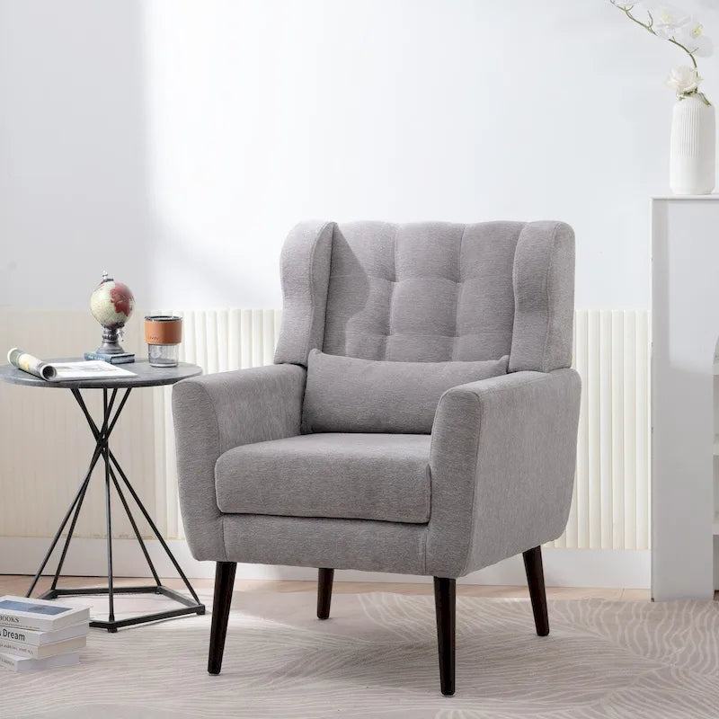 Fauteuil d'appoint mid-century moderne avec coussin de soutien lombaire, lot de 1