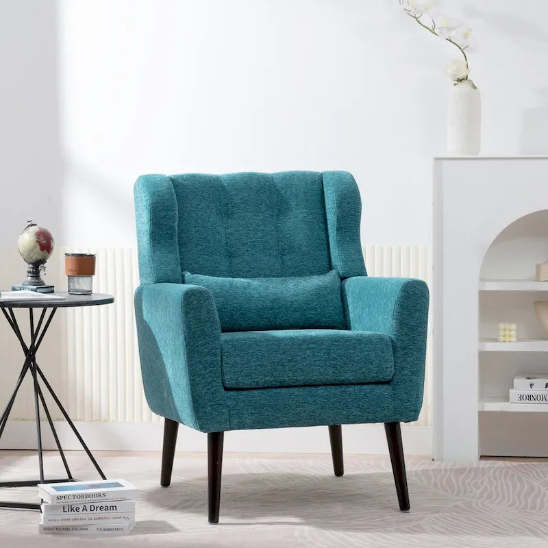 Fauteuil d'appoint moderne du milieu du siècle avec coussin lombaire, lot de 1