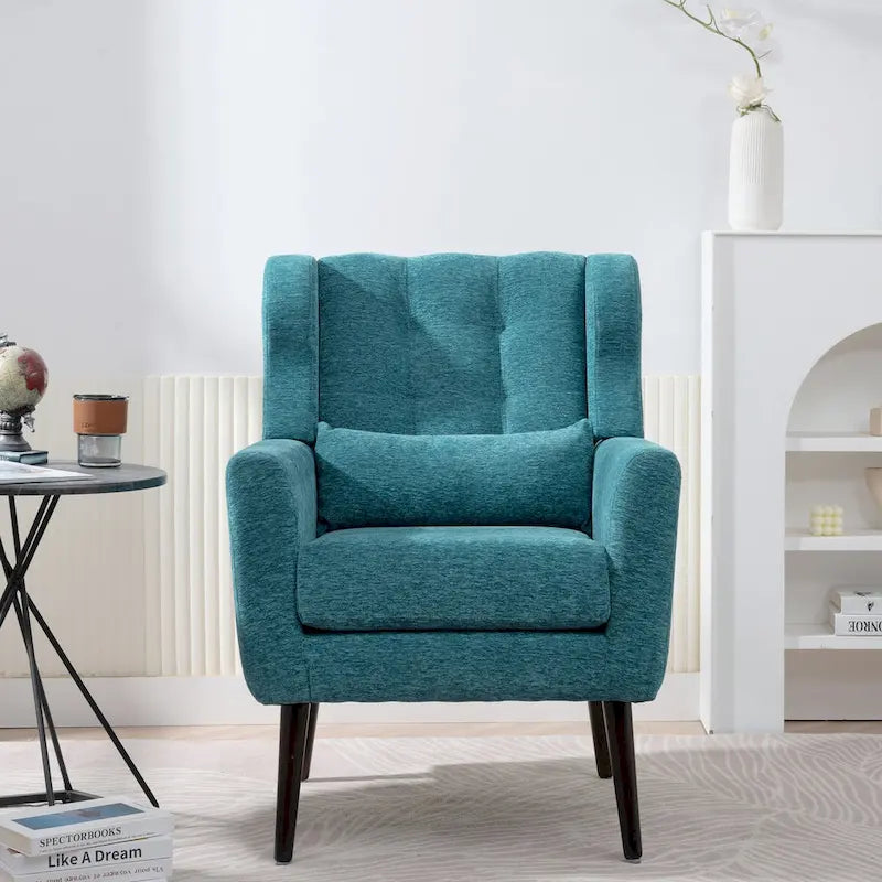 Fauteuil d'appoint moderne du milieu du siècle avec coussin lombaire, lot de 1