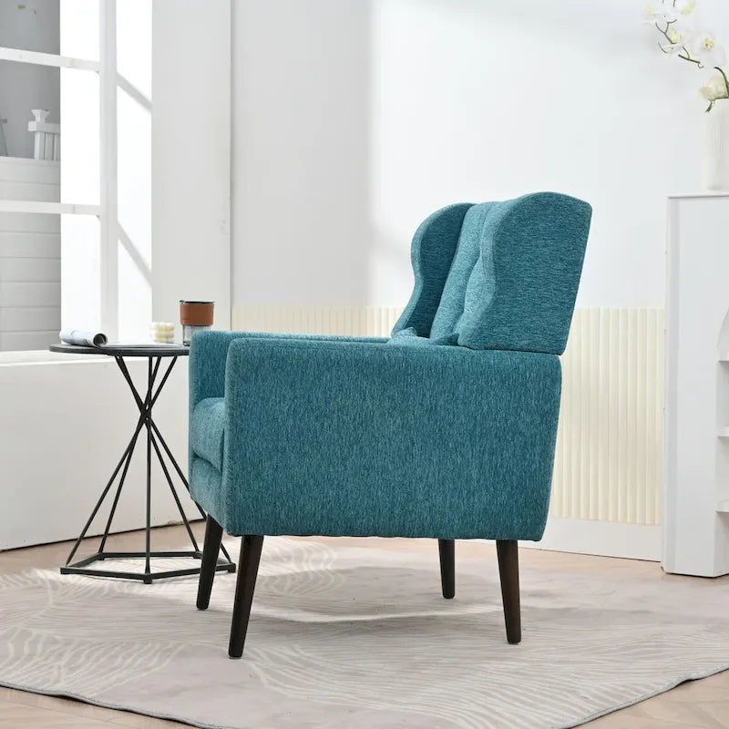 Fauteuil d'appoint moderne du milieu du siècle avec coussin lombaire, lot de 1