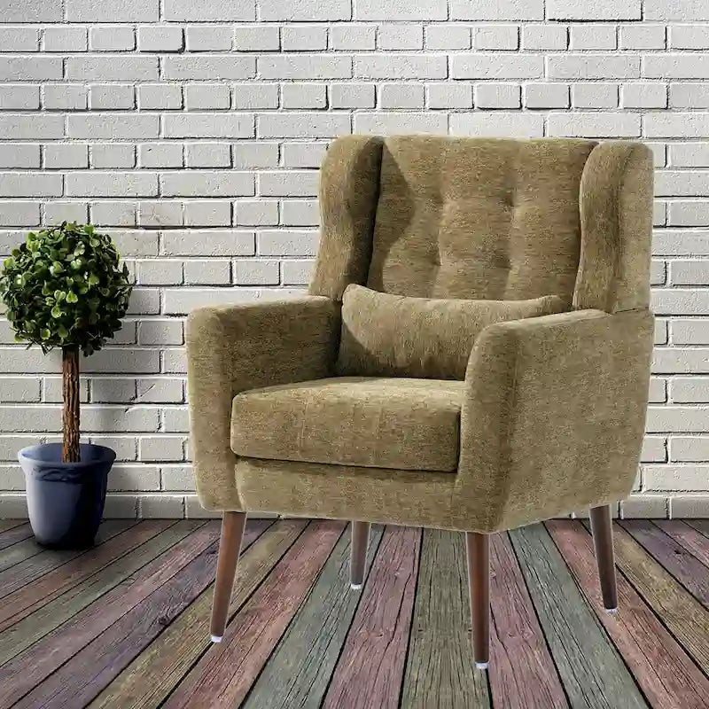 Fauteuil d'appoint moderne du milieu du siècle avec coussin lombaire, lot de 1