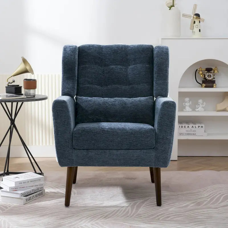 Fauteuil d'appoint mid-century moderne avec coussin de soutien lombaire, lot de 1