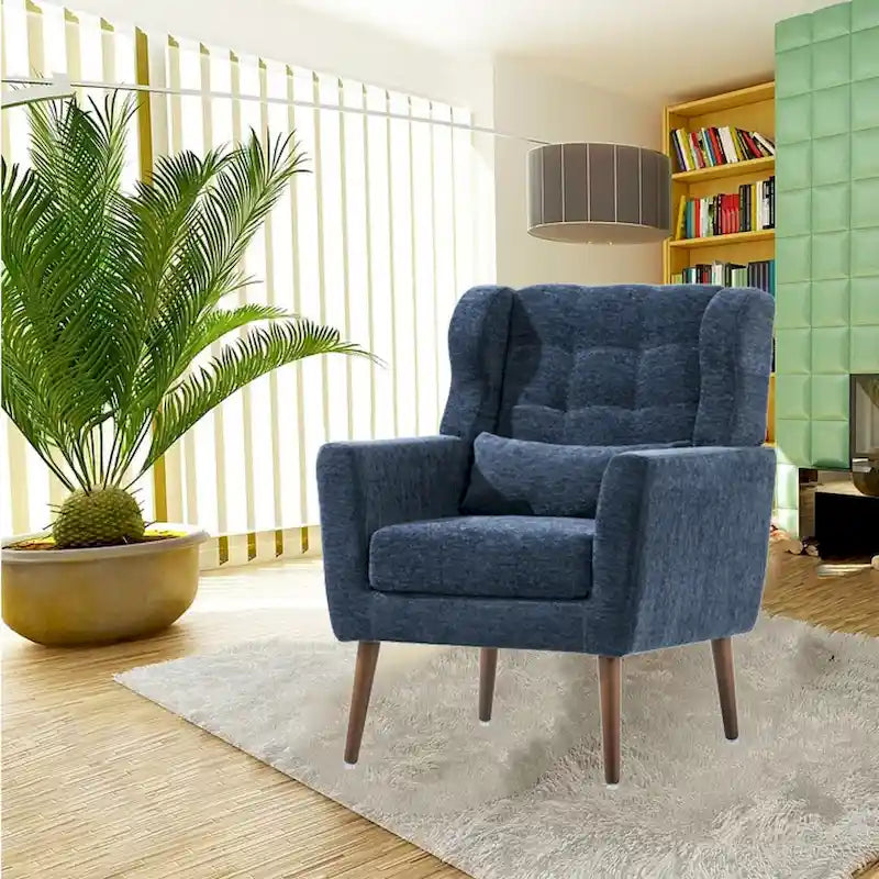 Fauteuil d'appoint mid-century moderne avec coussin de soutien lombaire, lot de 1