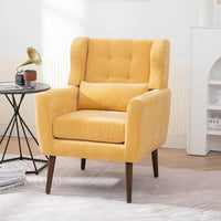 Fauteuil d'appoint mid-century moderne avec coussin de soutien lombaire, lot de 1