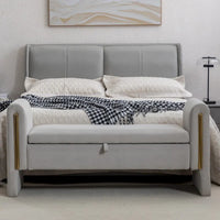 Banc de rangement en velours pour chambre à coucher avec garniture en métal doré pour salon, chambre à coucher, intérieur