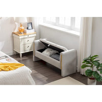 Banc de rangement en velours pour chambre à coucher avec garniture en métal doré pour salon, chambre à coucher, intérieur