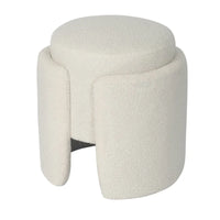 Adeco Pouf Rond Ottoman Tabouret en Peluche pour Salon et Chambre à Coucher
