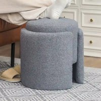 Adeco Pouf Rond Ottoman Tabouret en Peluche pour Salon et Chambre à Coucher