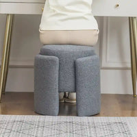 Adeco Pouf Rond Ottoman Tabouret en Peluche pour Salon et Chambre à Coucher
