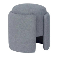 Adeco Pouf Rond Ottoman Tabouret en Peluche pour Salon et Chambre à Coucher