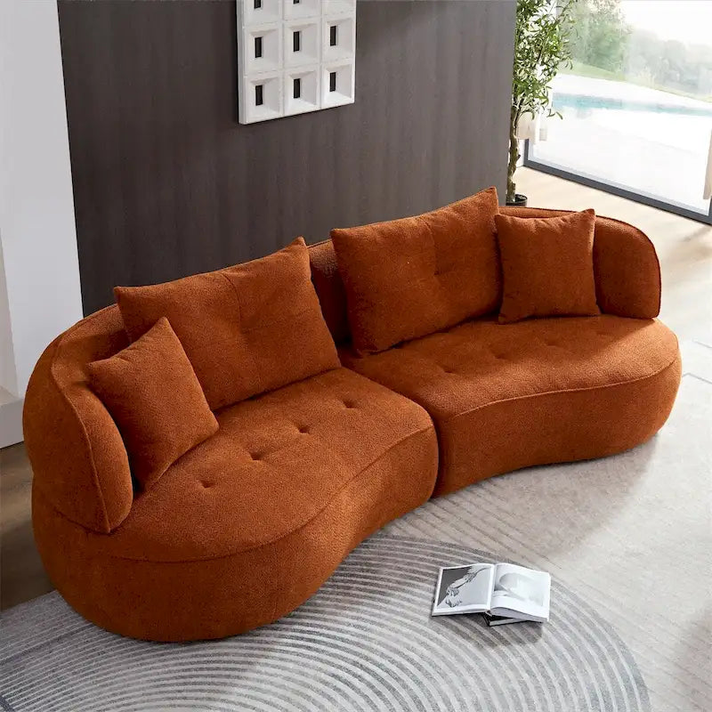 Canapé sectionnel avec coussins amovibles, tissu durable, structure en bois massif