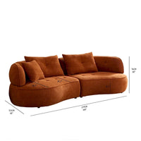 Canapé sectionnel avec coussins amovibles, tissu durable, structure en bois massif