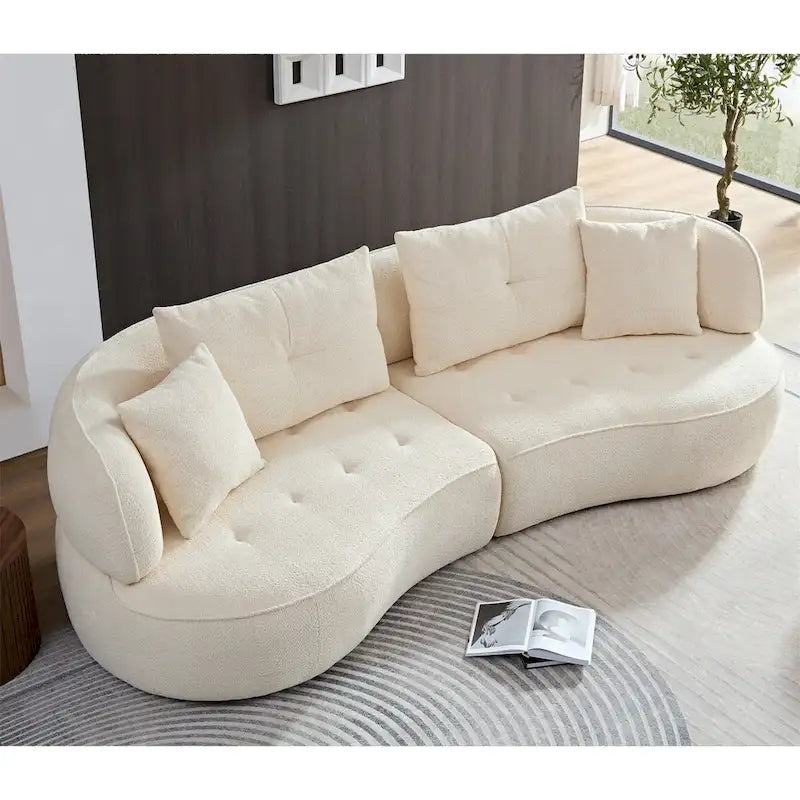 Canapé sectionnel avec coussins amovibles, tissu durable, structure en bois massif