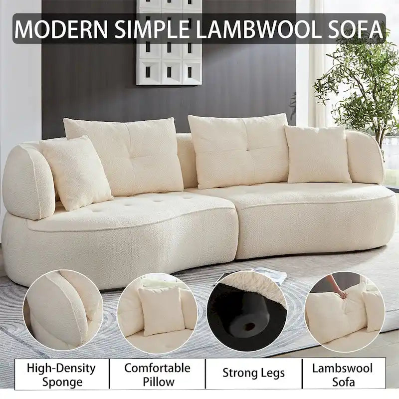 Canapé sectionnel avec coussins amovibles, tissu durable, structure en bois massif