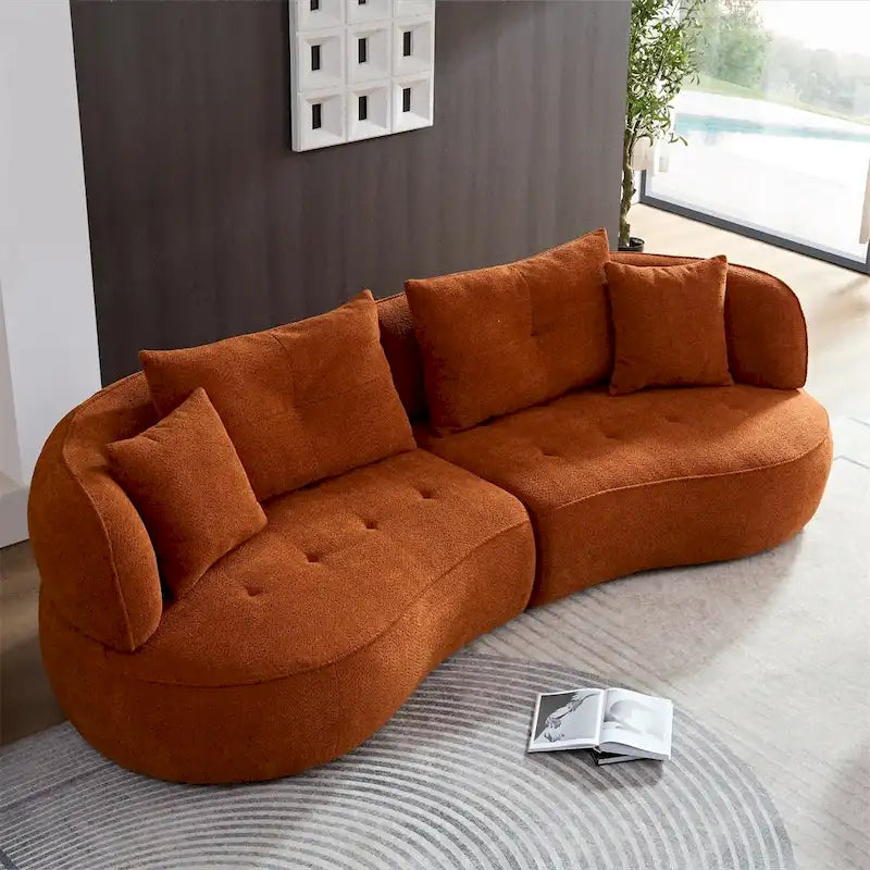 Canapé sectionnel avec coussins amovibles, tissu durable, structure en bois massif