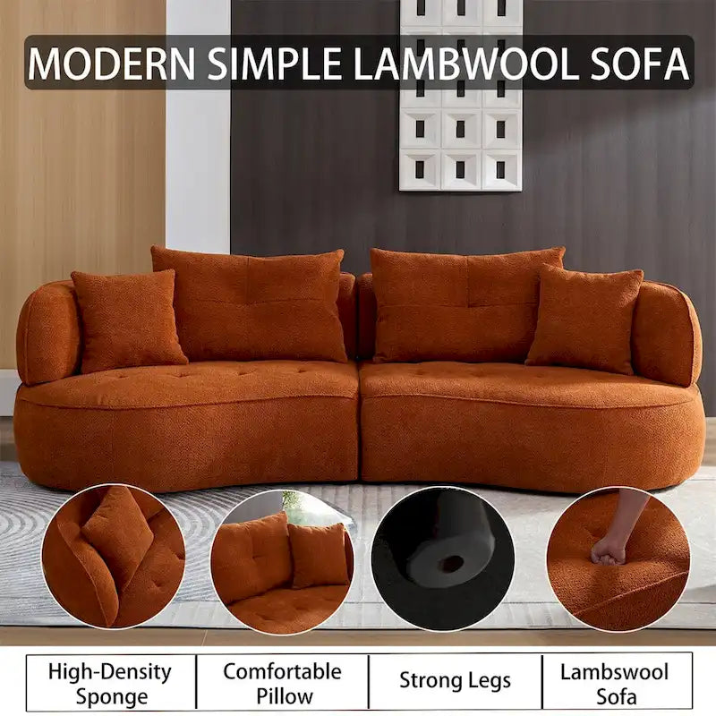Canapé sectionnel avec coussins amovibles, tissu durable, structure en bois massif