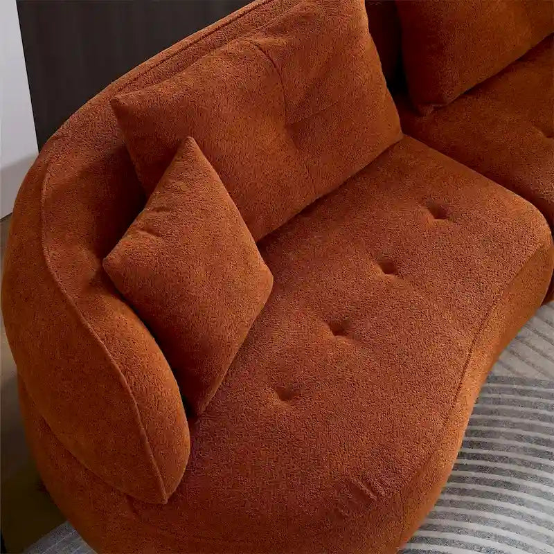 Canapé sectionnel avec coussins amovibles, tissu durable, structure en bois massif