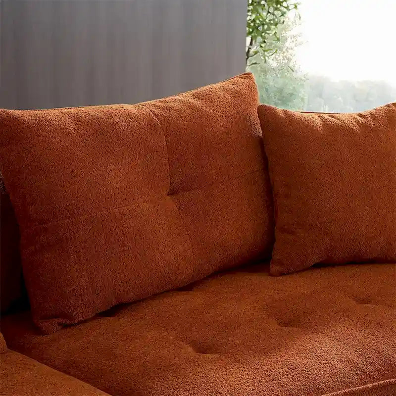 Canapé sectionnel avec coussins amovibles, tissu durable, structure en bois massif