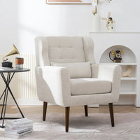 Fauteuil d'appoint moderne, Fauteuils en chenille pour salon, Chaise longue rembourrée douce et confortable pour petit espace, Chambre à coucher