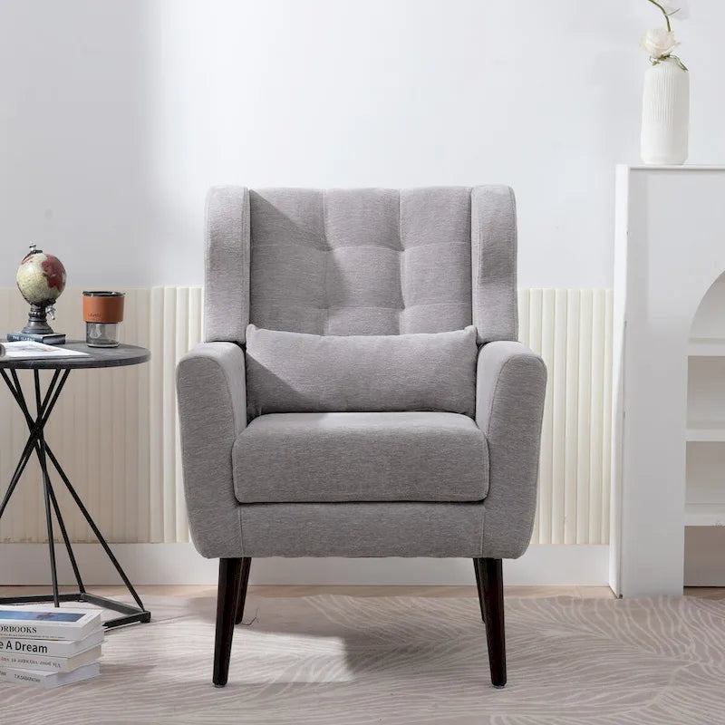 Fauteuil d'appoint moderne, Fauteuils en chenille pour salon, Chaise longue rembourrée douce et confortable pour petit espace, Chambre à coucher
