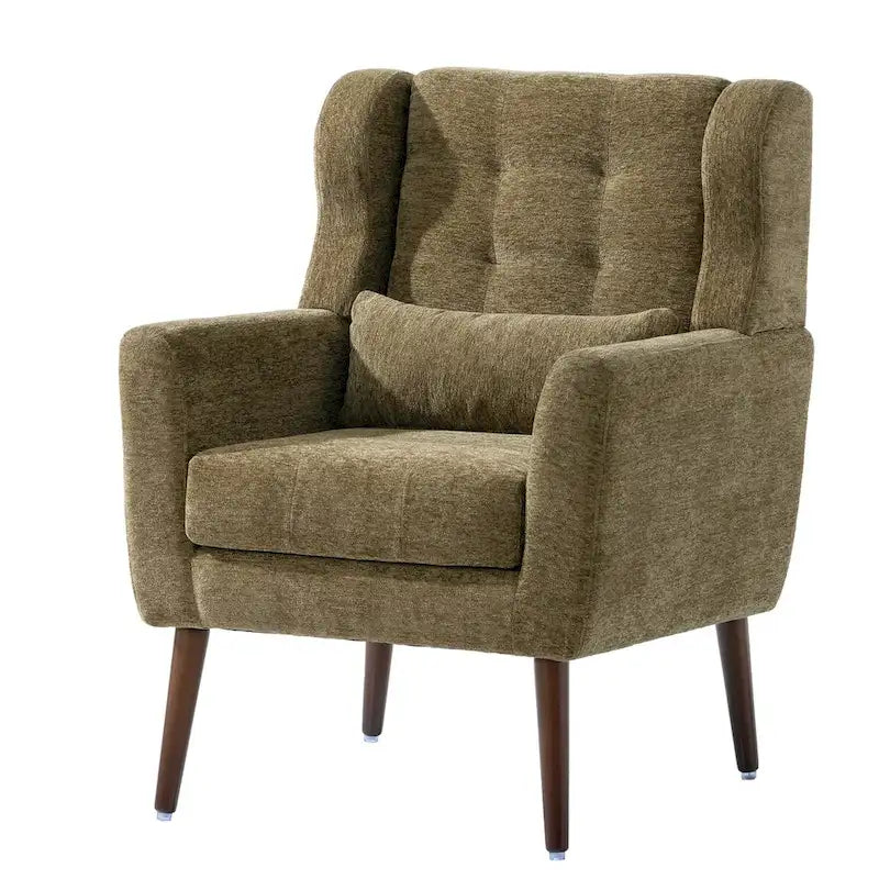 Fauteuil d'appoint moderne, Fauteuils en chenille pour salon, Chaise longue rembourrée douce et confortable pour petit espace, Chambre à coucher