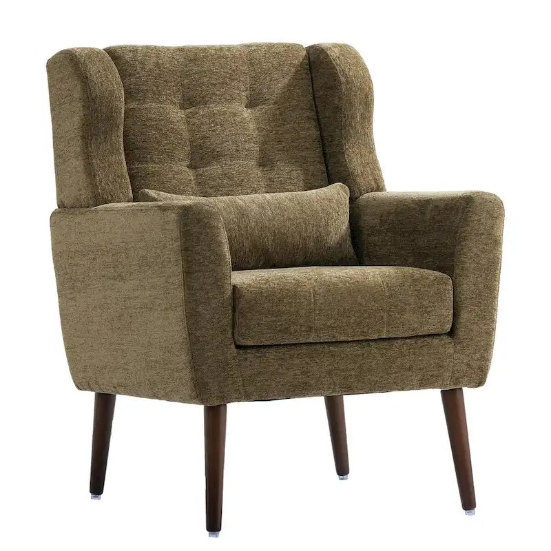 Fauteuil d'appoint moderne, Fauteuils en chenille pour salon, Chaise longue rembourrée douce et confortable pour petit espace, Chambre à coucher