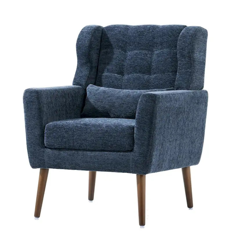 Fauteuil d'appoint moderne, Fauteuils en chenille pour salon, Chaise longue rembourrée douce et confortable pour petit espace, Chambre à coucher