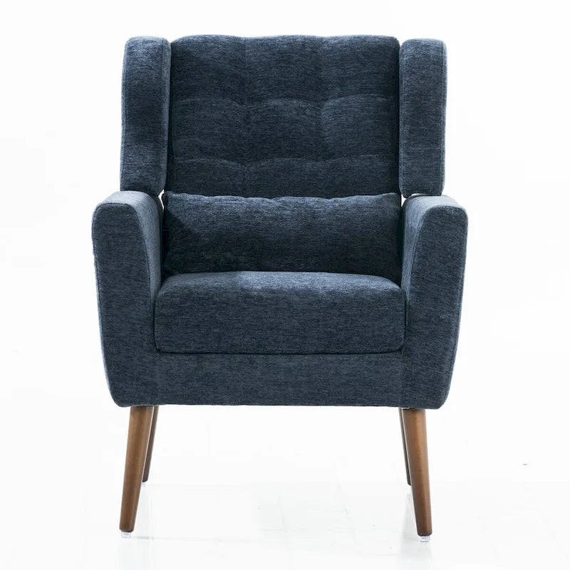 Fauteuil d'appoint moderne, Fauteuils en chenille pour salon, Chaise longue rembourrée douce et confortable pour petit espace, Chambre à coucher
