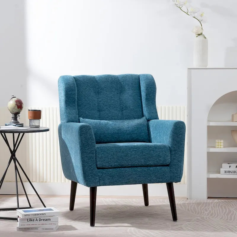 Fauteuil d'appoint moderne, Fauteuils en chenille pour salon, Chaise longue rembourrée douce et confortable pour petit espace, Chambre à coucher