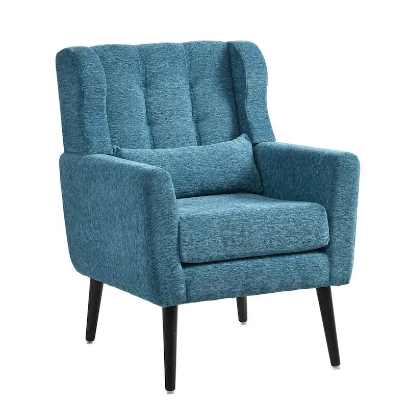 Fauteuil d'appoint moderne, Fauteuils en chenille pour salon, Chaise longue rembourrée douce et confortable pour petit espace, Chambre à coucher