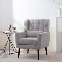 Fauteuil d'appoint moderne, Fauteuils en chenille pour salon, Chaise longue rembourrée douce et confortable pour petit espace, Chambre à coucher