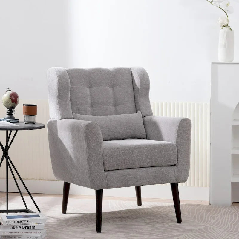 Fauteuil d'appoint moderne, Fauteuils en chenille pour salon, Chaise longue rembourrée douce et confortable pour petit espace, Chambre à coucher