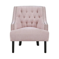 Fauteuil d'appoint traditionnel moderne, revêtement en chenille, capitonnage, bois massif, 1 pièce, mobilier de salon