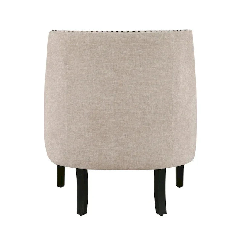 Fauteuil d'appoint traditionnel moderne, revêtement en chenille, capitonnage, bois massif, 1 pièce, mobilier de salon
