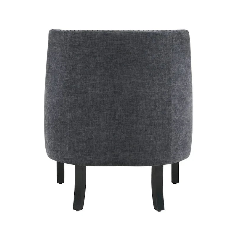 Fauteuil d'appoint traditionnel moderne, revêtement en chenille, capitonnage, bois massif, 1 pièce, mobilier de salon