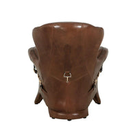 Pasargad Home Aspen - Fauteuil à oreilles en cuir pleine fleur, marron - W31xD34.5xH33.5