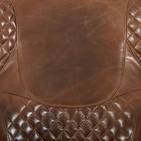 Pasargad Home Aspen - Fauteuil à oreilles en cuir pleine fleur, marron - W31xD34.5xH33.5