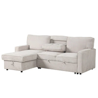 Canapé sectionnel convertible rembourré avec rangement et port USB