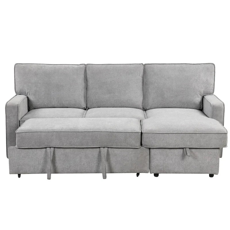 Canapé sectionnel convertible rembourré avec rangement et port USB