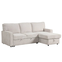 Canapé sectionnel convertible rembourré avec rangement et port USB