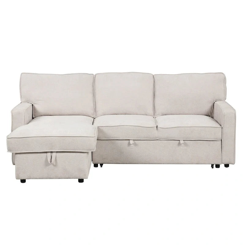 Canapé sectionnel convertible rembourré avec rangement et port USB