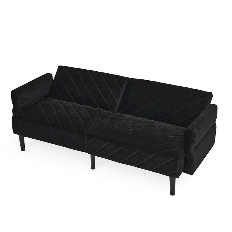 Canapé-lit convertible 87 Velvet pliant avec accoudoirs réglables