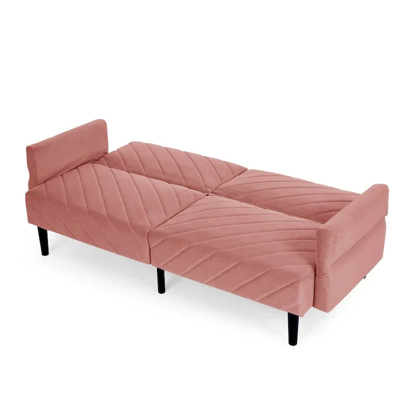 Canapé-lit convertible 87 Velvet pliant avec accoudoirs réglables