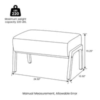Tabouret d'appoint en similicuir Glitzhome 24,5W avec pieds en hévéa noyer