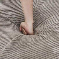 Canapé modulable en forme de L, revêtu de velours côtelé, avec méridienne, pouf et 3 coussins