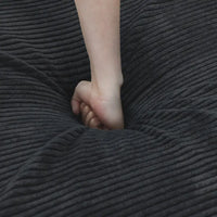 Canapé modulable en forme de L, revêtu de velours côtelé, avec méridienne, pouf et 3 coussins